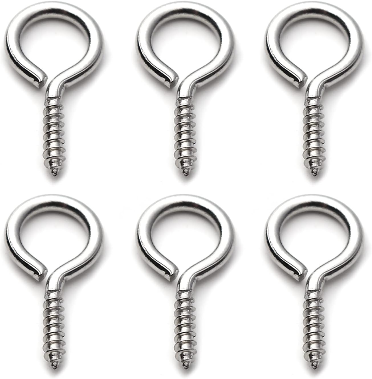 Small Screw Eye Pins，Metal Screw Eyes Pin， 100pcs SS304 Stainless Steel Eye Pins Eyepins Hooks Eyelets Screw Threaded Pandent Clasps for DIY Jewelry Making (Color : 100pcs Gold, Size : 4x8mm)(100pcs
