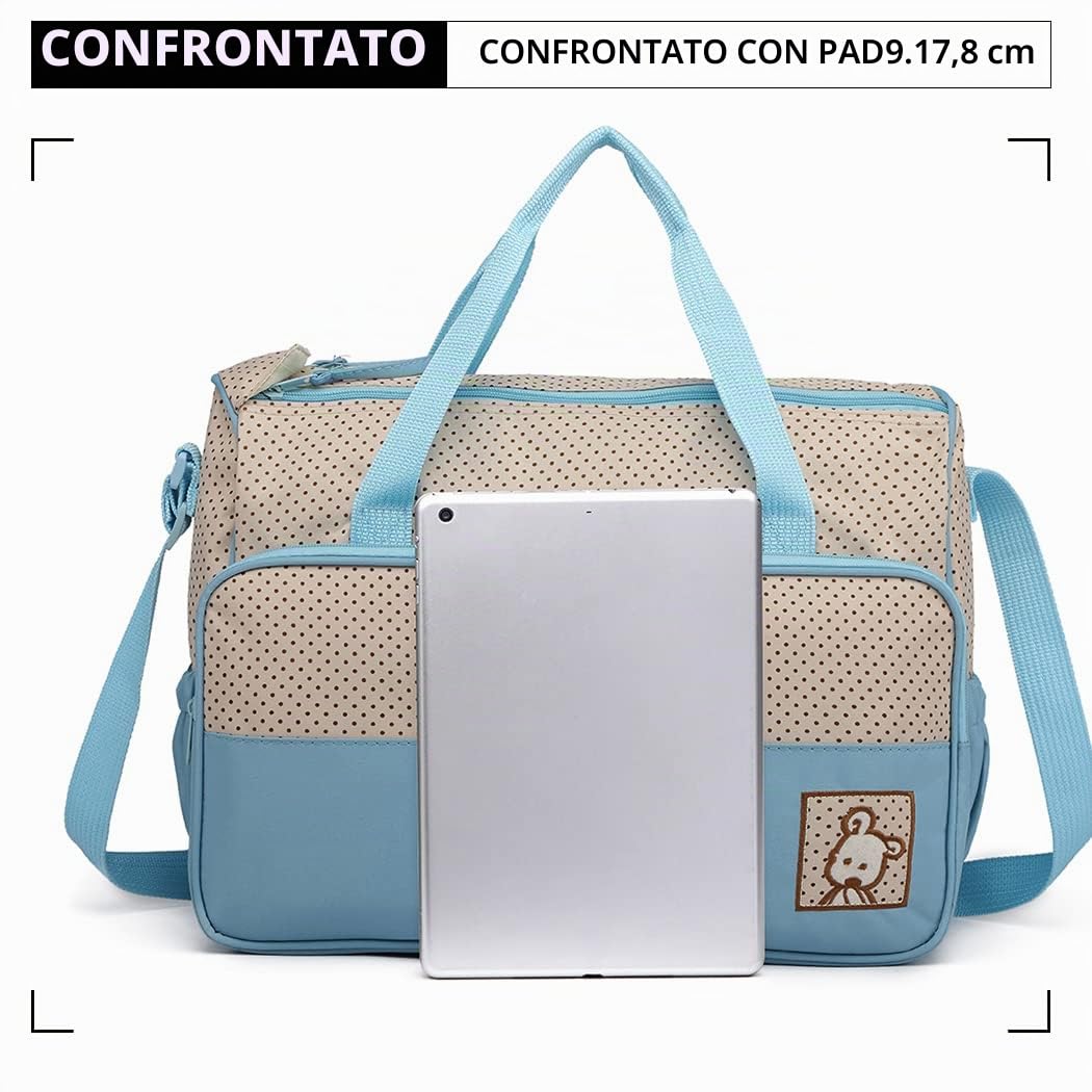 Miss Lulu Set Ospedale Parto 5 in 1 per Neonato - Kit Completo Maternità (Blu)
