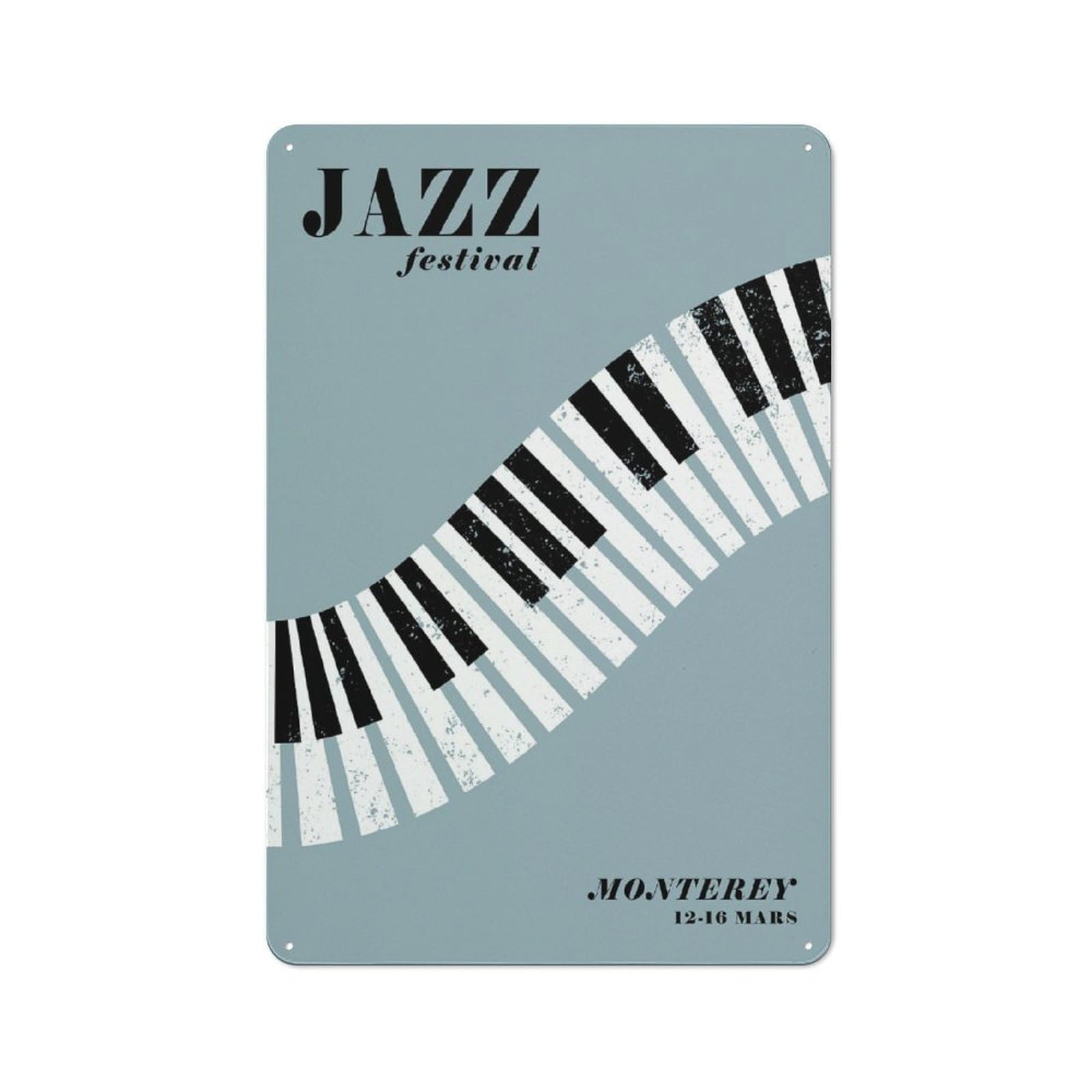 Junmoney Style-23 Monterey Jazz Festival Vintage Metal Plaque 30X20cm For Living Room Wall, Suited To Living Room Decor Lovers