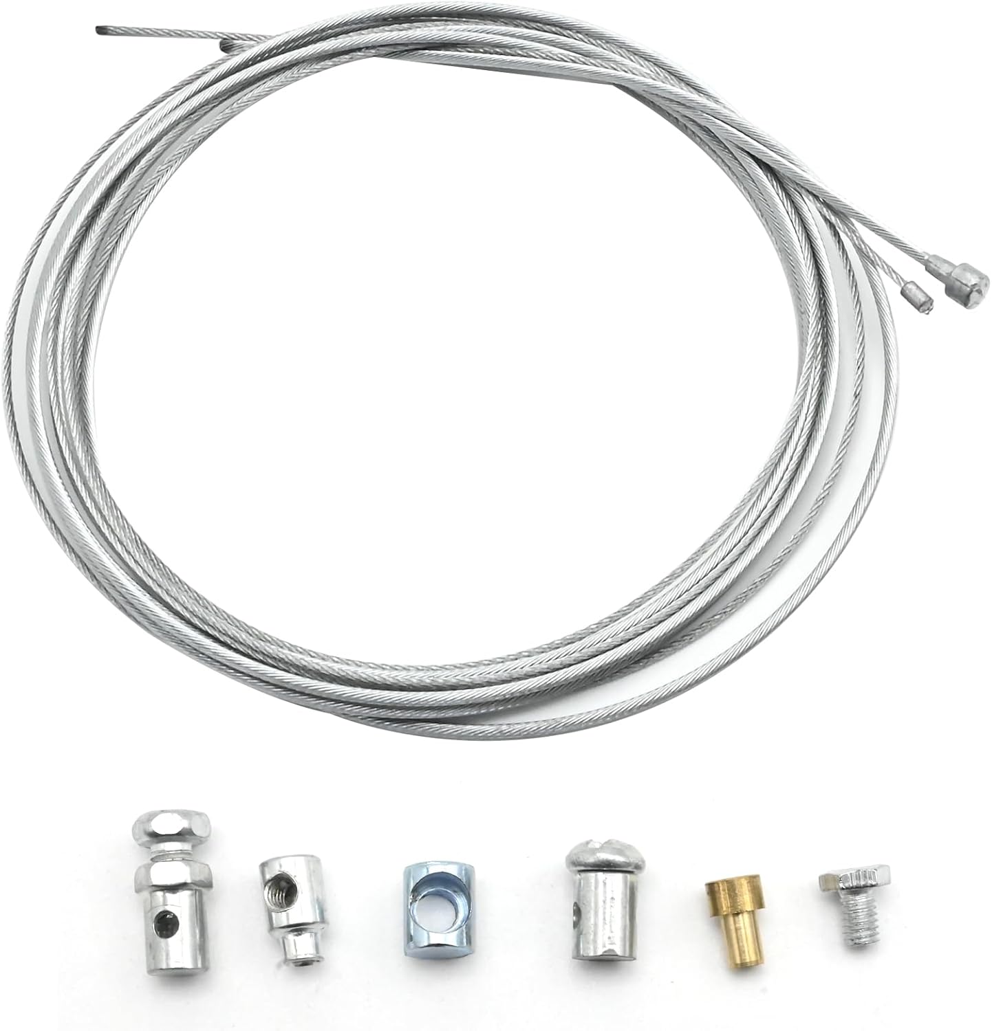 Universal Motorcycle Throttle Clutch Brake Cable Repair Kit with Clamp Nipples Replacement for Honda Motorcycle ATV Motorcross Bicycle Scooter Bike