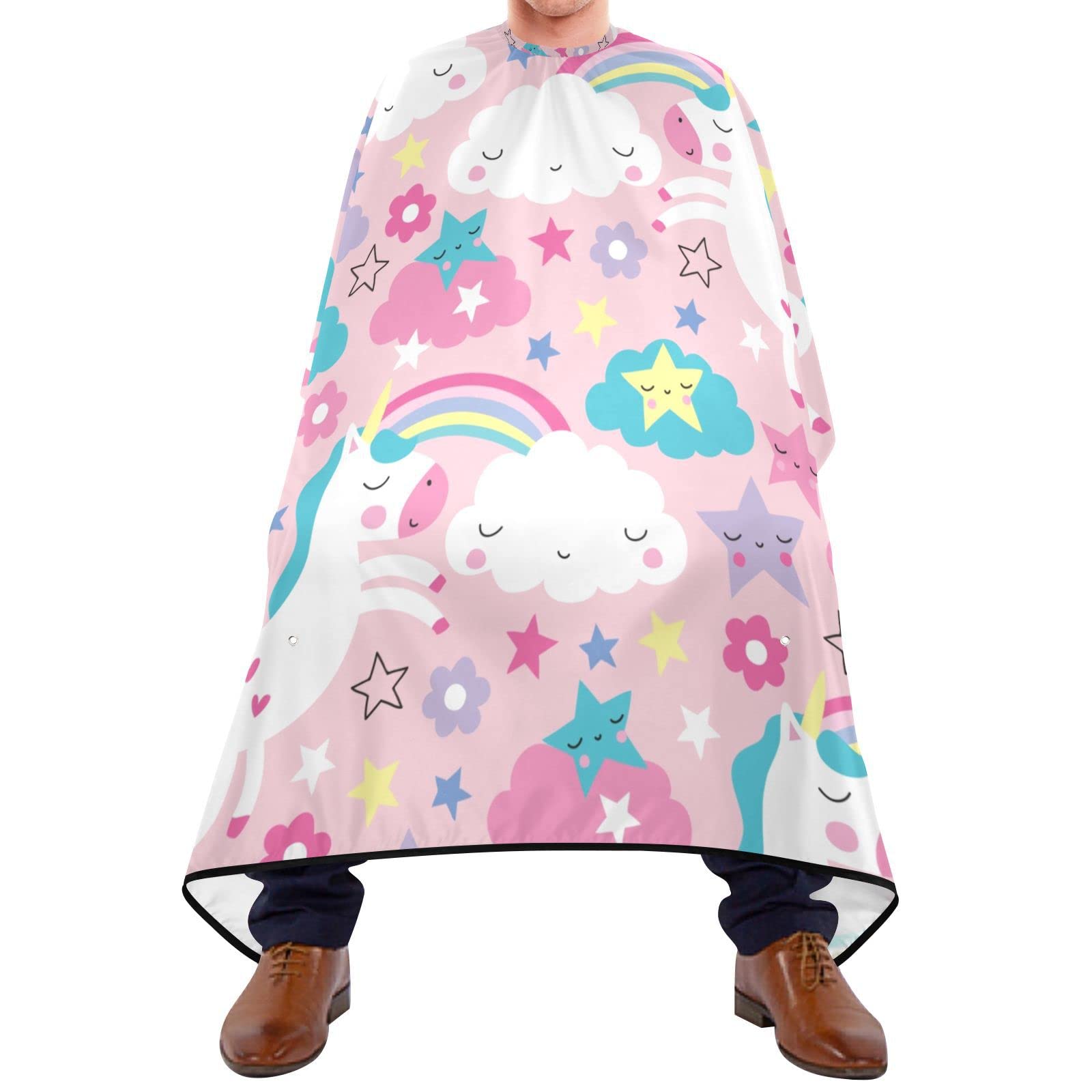 Capa De Peluquería Profesional 140x168cm, Unicornio Rosa Bata Peluqueria Unisex Personalizada Impermeable Capa De Barbero Profesional, Para Barberías, Peinados