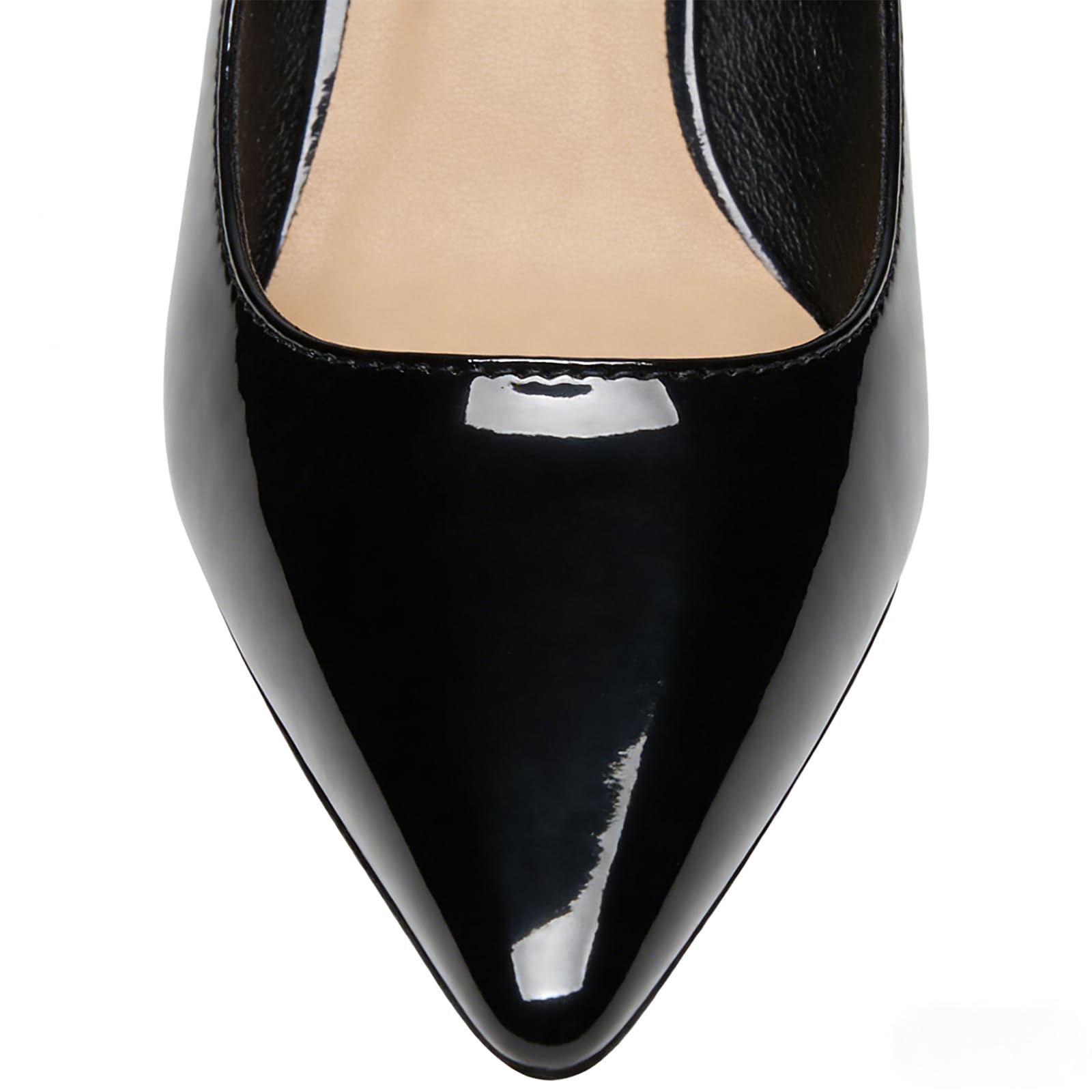 Damskie buty wsuwane ze szpiczastym noskiem damskie niskie obcasy buty do sukienki wygodne na średnim obcasie kocięta czółenka robocze biznes na co dzień biuro, Czarny obcas 5 cm, 36.5 EU