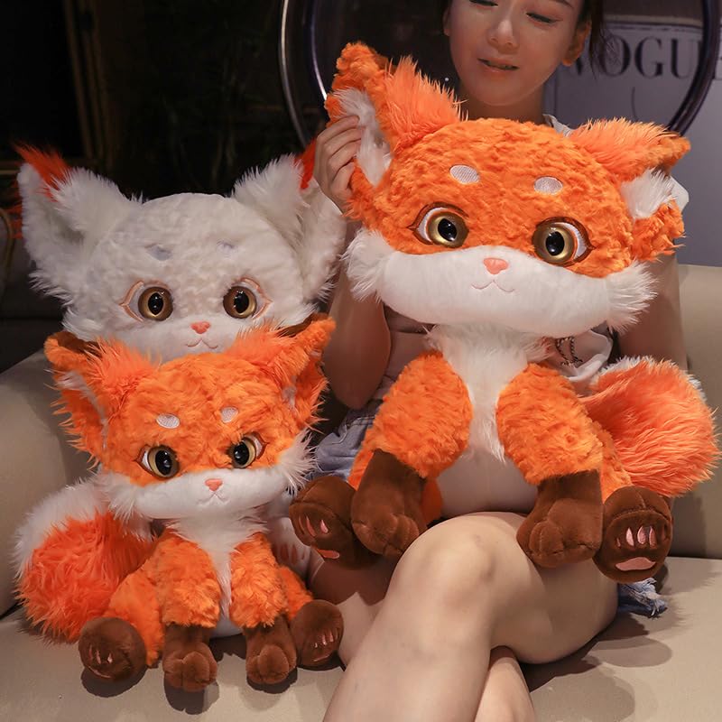 Fuchs Kuscheltier PlüSchtiere,SüßEs Stofftiere Fuchs PlüSchkissen, Squishy Plushies, Kuschelkissen Geschenk & Kuscheln – GemüTliches Schmusetier (Orange,55cm)