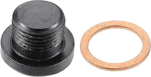 Miniatura 7 de X AUTOHAUX M18x1.5 Tornillo de tapón de drenaje de aceite de motor de acero con junta para BMW 545i 550i 650i 750i 760i X5 X6 E60 E63 para Mazda 3 5