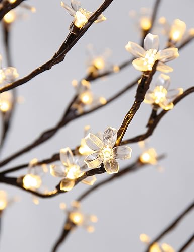 Miniatura 6 de Lightshare árbol con flores de LED Plástico Blanco Warm 6 pies
