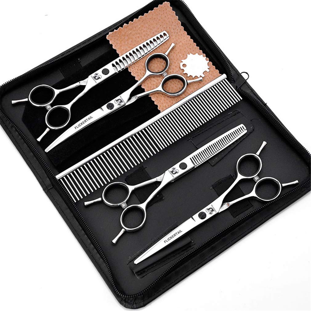 6.0 Pollici Pet Grooming Forbici Kit, Capelli Dell'animale Domestico Forbici Set Professionale in Acciaio Inox Dogs & Cats Regolatore dei Capelli Corredo, per Il Salone, Uso della Casa