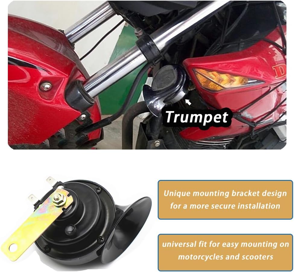 2PCS 12V Motorcycle Horn for Honda XADV 750 XADV 750 XADV750, Loud Electric Horn with Pure Copper Terminals, Universal Fit, Easy Installation for Motorcycle, Scooter