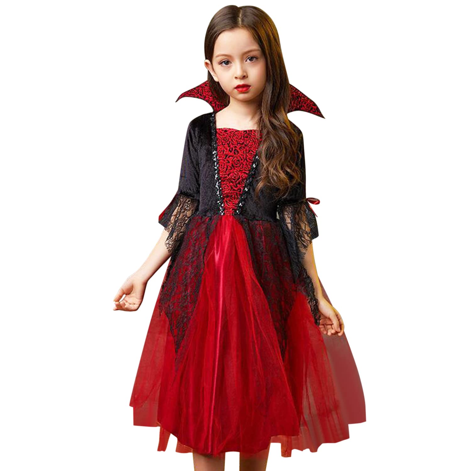 Libertepe Kids Baby Girls Halloween Fancy Dress Xmas Costume Dress Irregular Hem Swing Party Skirt Dress