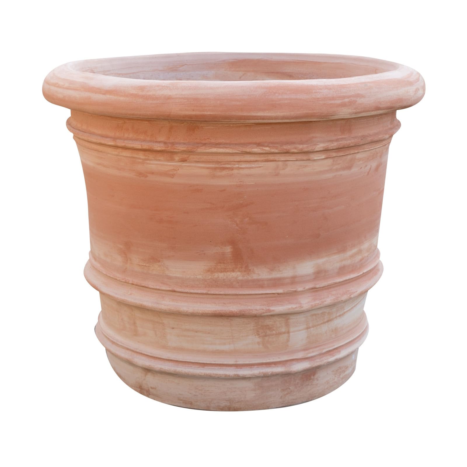 Biscottini Vase en terre cuite Toscane 50 x 44 x 50 cm - Grands pots en terre cuite pour l'extérieur et l'intérieur - Grand vase d'extérieur Made in Italy
