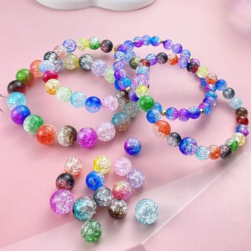 Miniatura 6 de Tingoons 100 cuentas de acrílico de 0.472 in redondas de cristal acrílico para manualidades con agujero para decoración del hogar, rellenos de