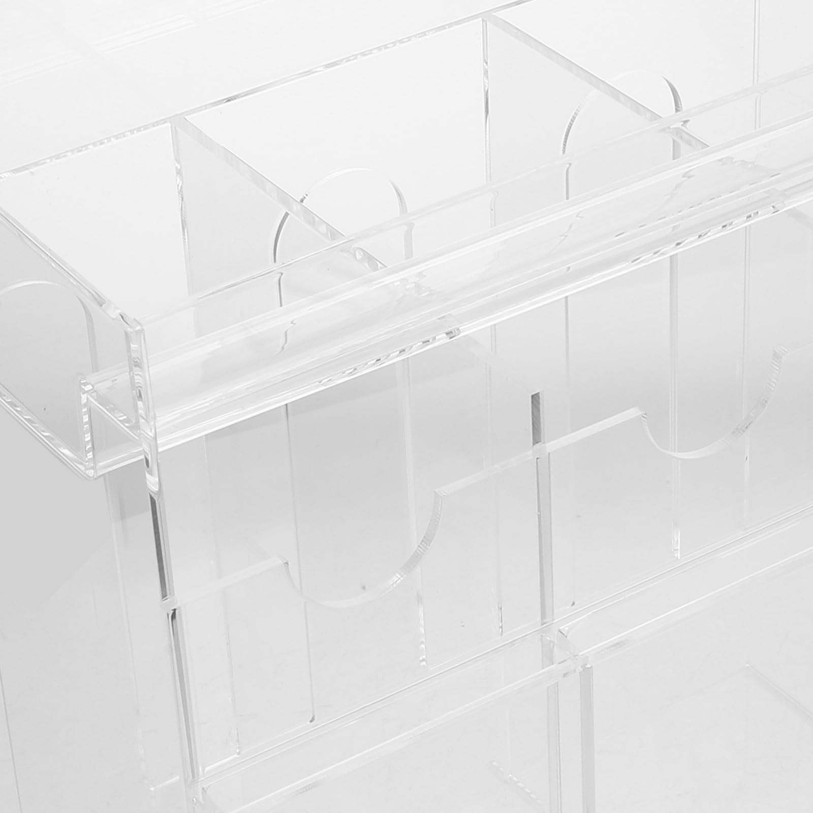 Scatola Porta-carte in Acrilico, Card Organizer e Card Case, Contenitore Trasparente Scomparti Multipli e Base Stabile per Collector Boosters e Biglietti da Visita, da Scrivania