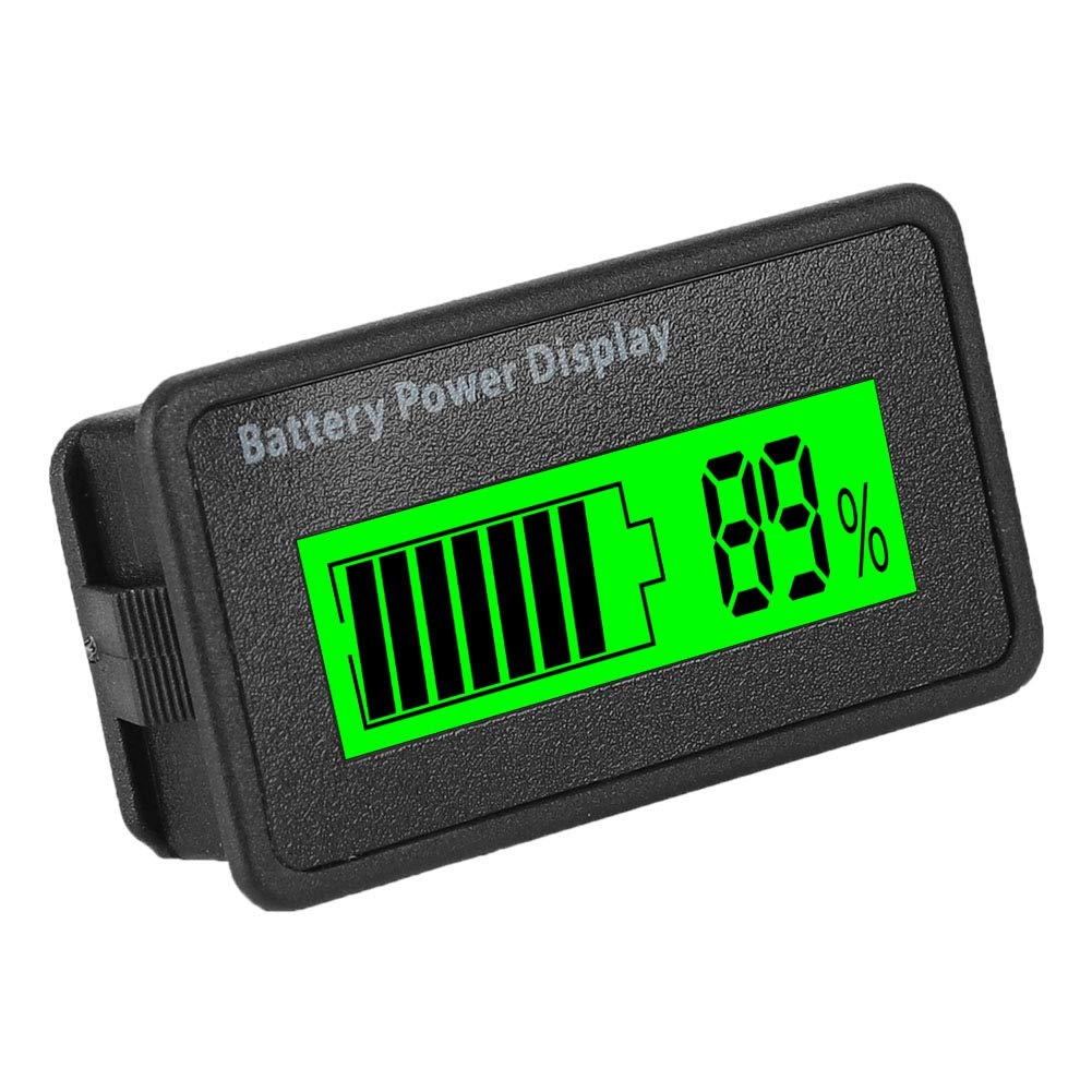 Cyfrowy tester baterii, 12 V, 24 V, 36 V, 48 V LCD, uniwersalny wskaźnik pojemności baterii, cyfrowy wskaźnik mocy, akumulator woltomierz (zielony)