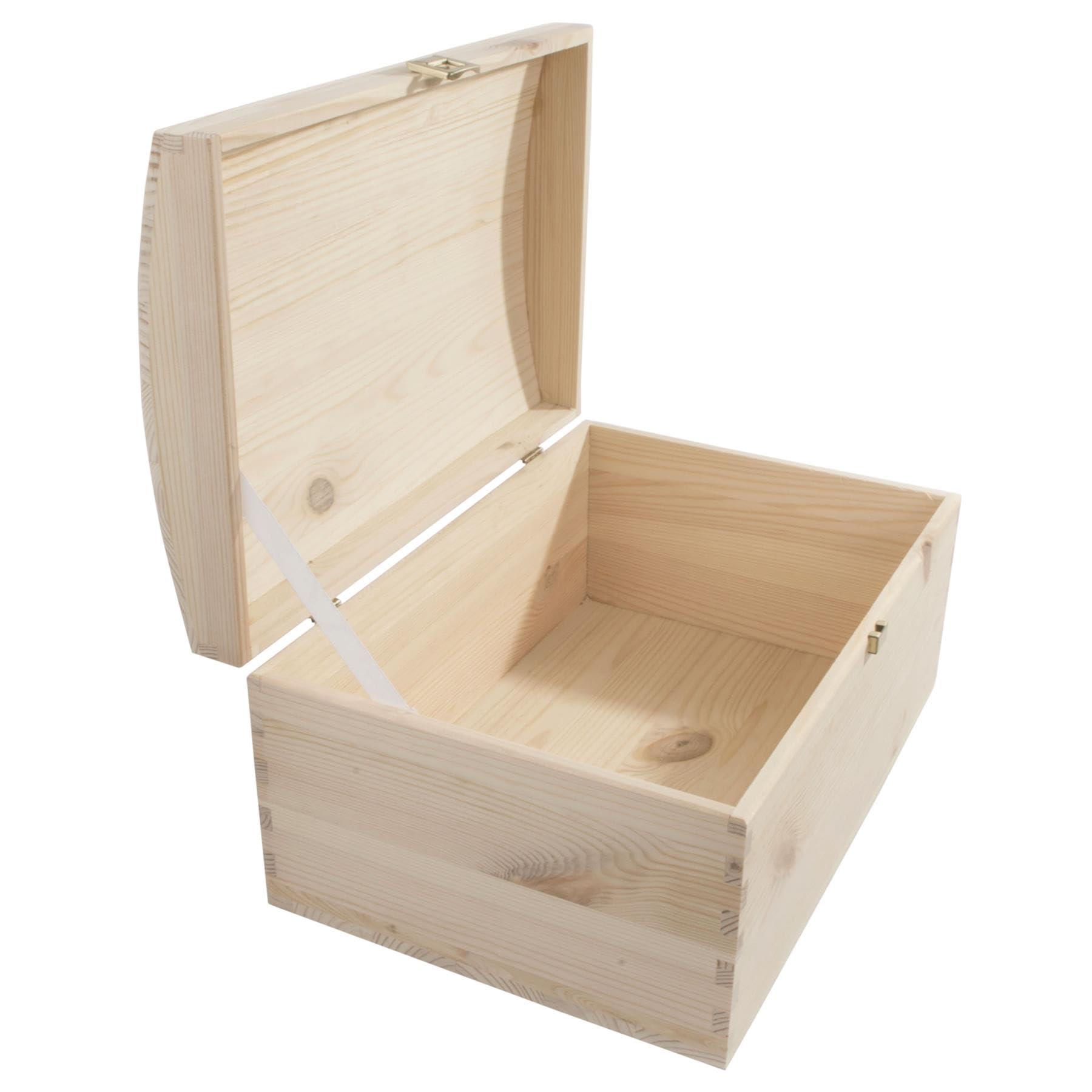 Woodeedoo Natural Large Wooden Keepsake Storage Box – 32 X 22 X 16 Cm – Plain Pine Chest For Keepsakes Toys Baby Memories Photos Craft Supplies With Hinged Lid And Clasp