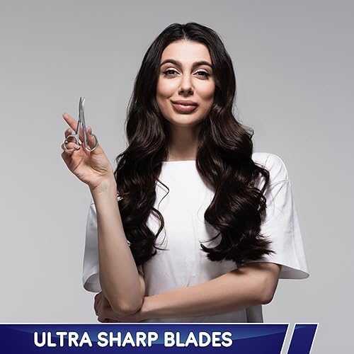 Miniatura 7 de CRUZE Tijeras de uñas  Tijeras curvadas extrafinas para cutículas para manicura, pestañas, cejas, uñas de los pies, uñas de los dedos, pelo de la