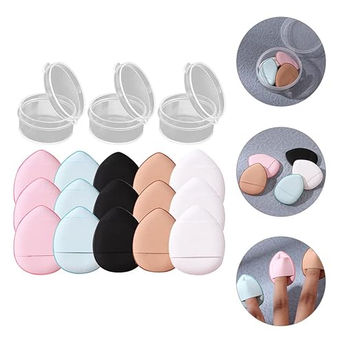 Miniatura 2 de 15 piezas de esponja de dedo, mini maquillaje de hojaldre de base, herramientas de belleza ideales para base, corrector, crema, sombra de ojos