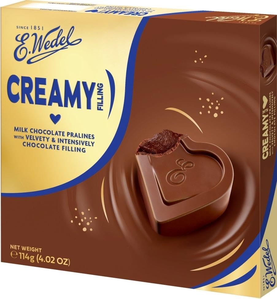 E.WEDEL CREAMY PRALINES | Chocolate Pralines | Milk Chocolate Velvety and Intensively Chocolate filling | 114g