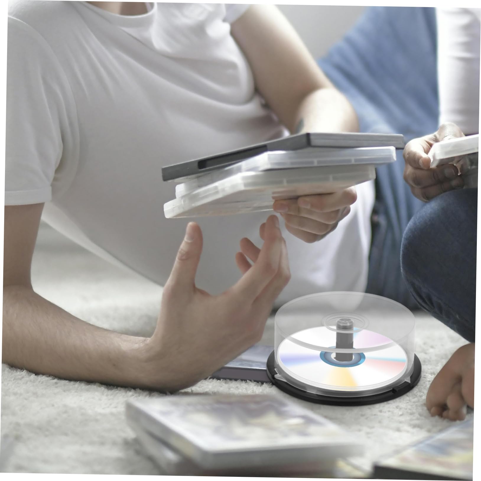 TOPBATHY Cajas De Almacenamiento Para Cd Capacidad 25 Soporte Redondo Para Dvd Contenedor Vacío Cd Casa Oficina Bar