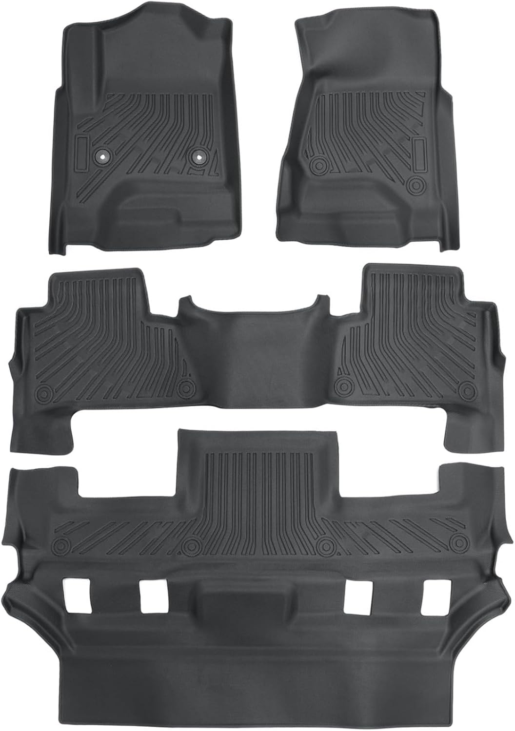 Priprilod Floor Mats Compatible with Cadillac Escalade 2015-2020 All Weather Protector TPE Floor Liners Custom Fit Car Mats Non-Slip,Fits 7 Passengers