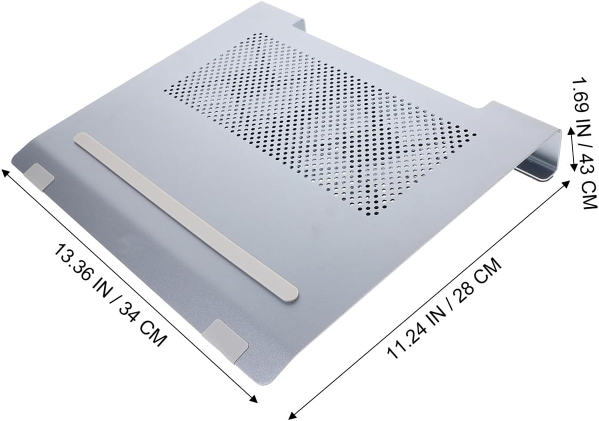 Uonlytech Aluminum Alloy Laptop Cooling Pad Stand with Fan Cooler, Ventilated Notebook Cooler for Gaming Laptops, Portable Gray Cooling Support for Overheating Prevention