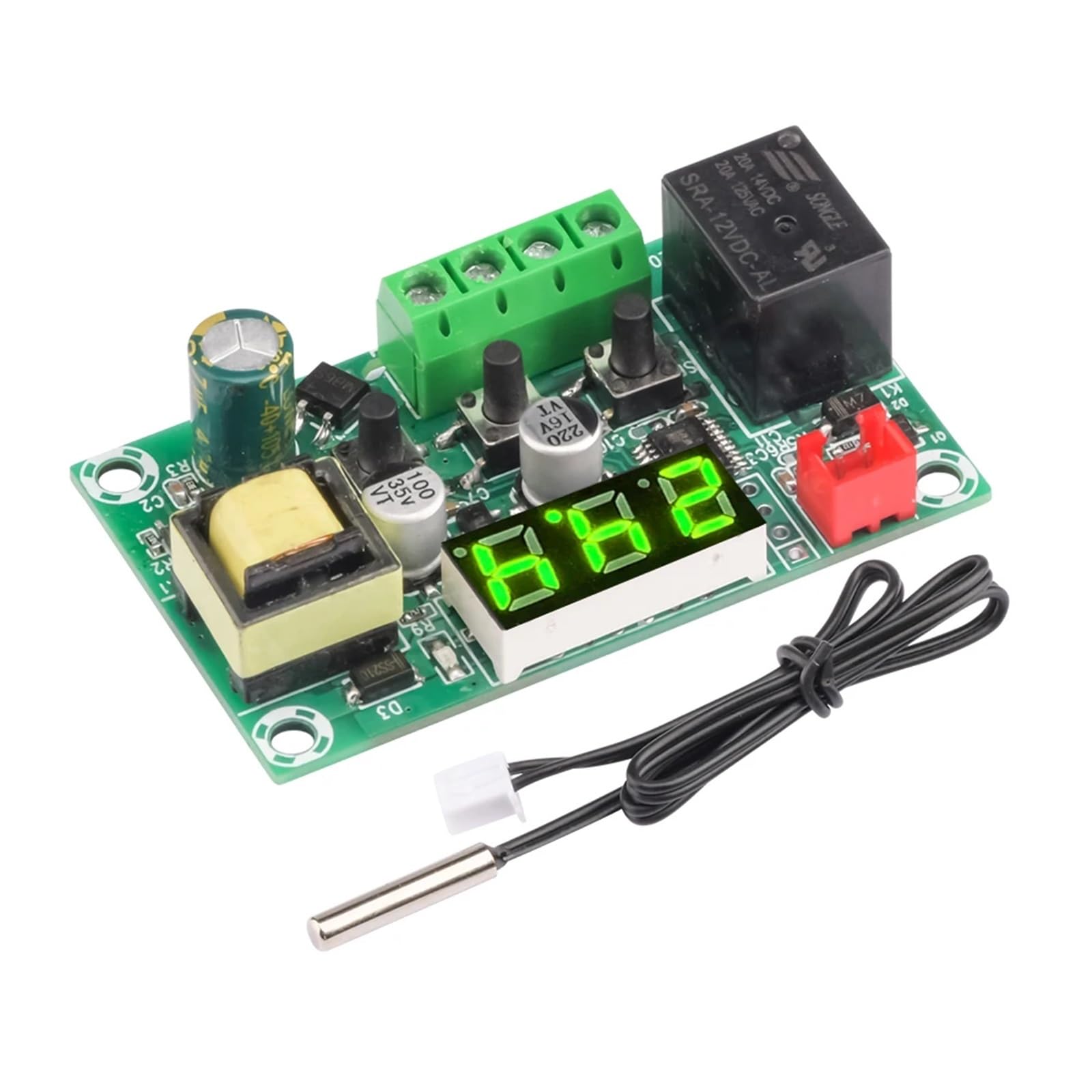 W1209 AC 110-220V Termostato de temperatura fría Interruptor de control de temperatura -50-110 °C Controlador de temperatura Controlador de termómetro(Red Light)