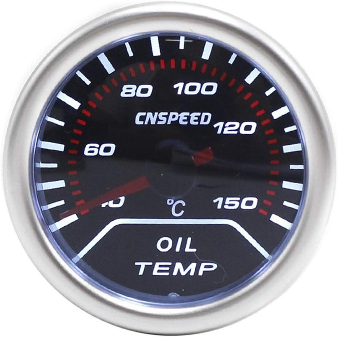 Car 2"(52mm) Auto Oil Temperature Gauge 40150C Smoke Len White Light