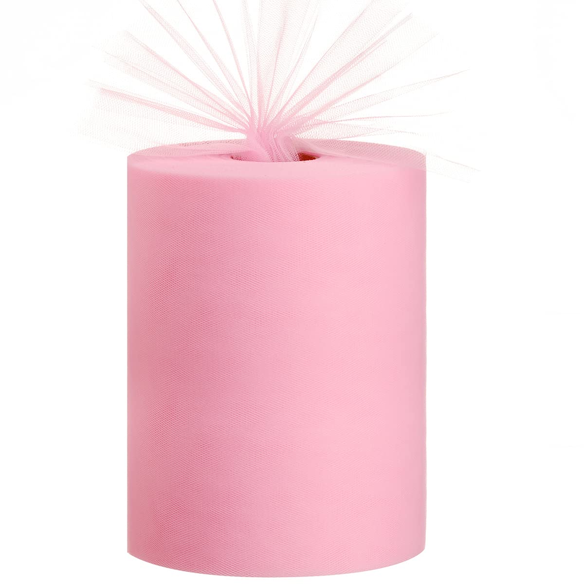 MiegechaTulle Rolls 6” by 100 Yards (300 feet) Tulle Roll Spool Fabric for DIY Tutu Skirts Wedding Baby Shower Crafts Decorations Party Supplies (Pink)