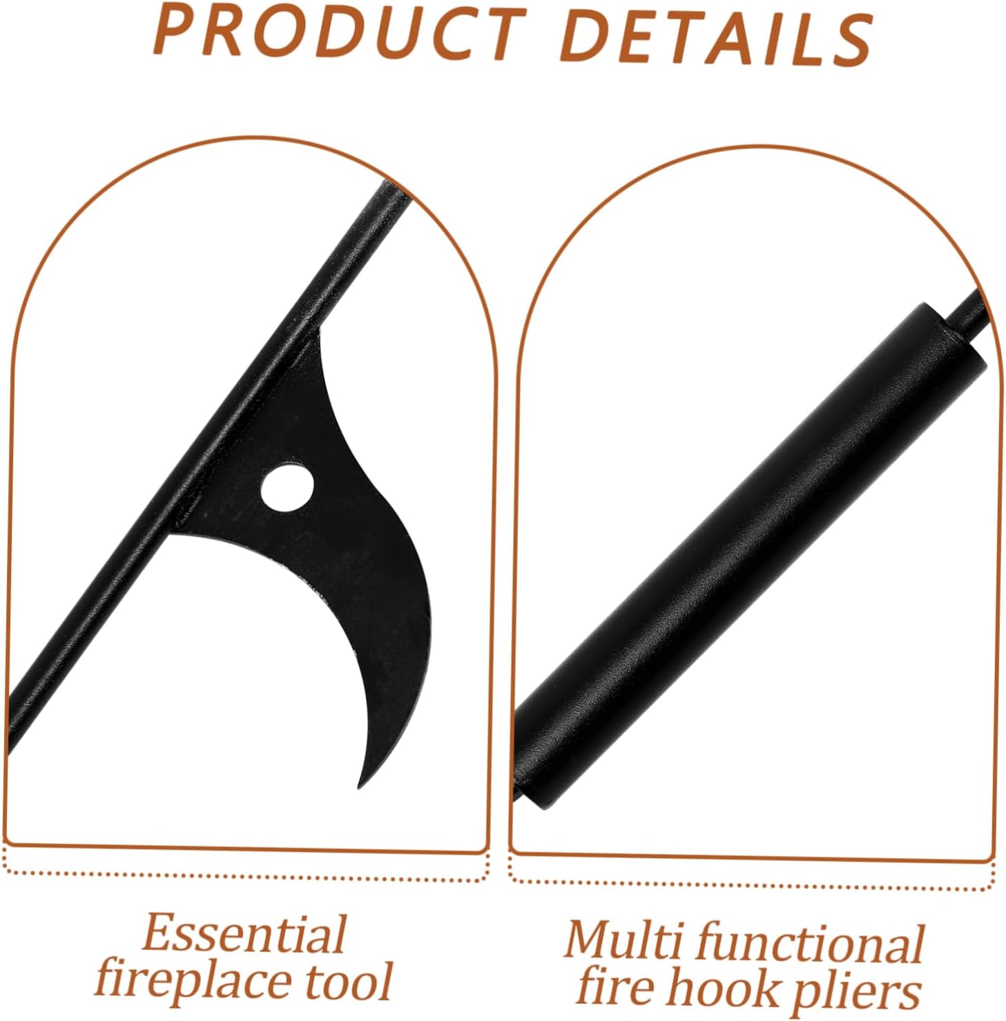 Fireplace Poker Handheld Tool Steel Fire Pit Accessory for Use Ergonomic Design for Easy Handling for Campfire Barbecue