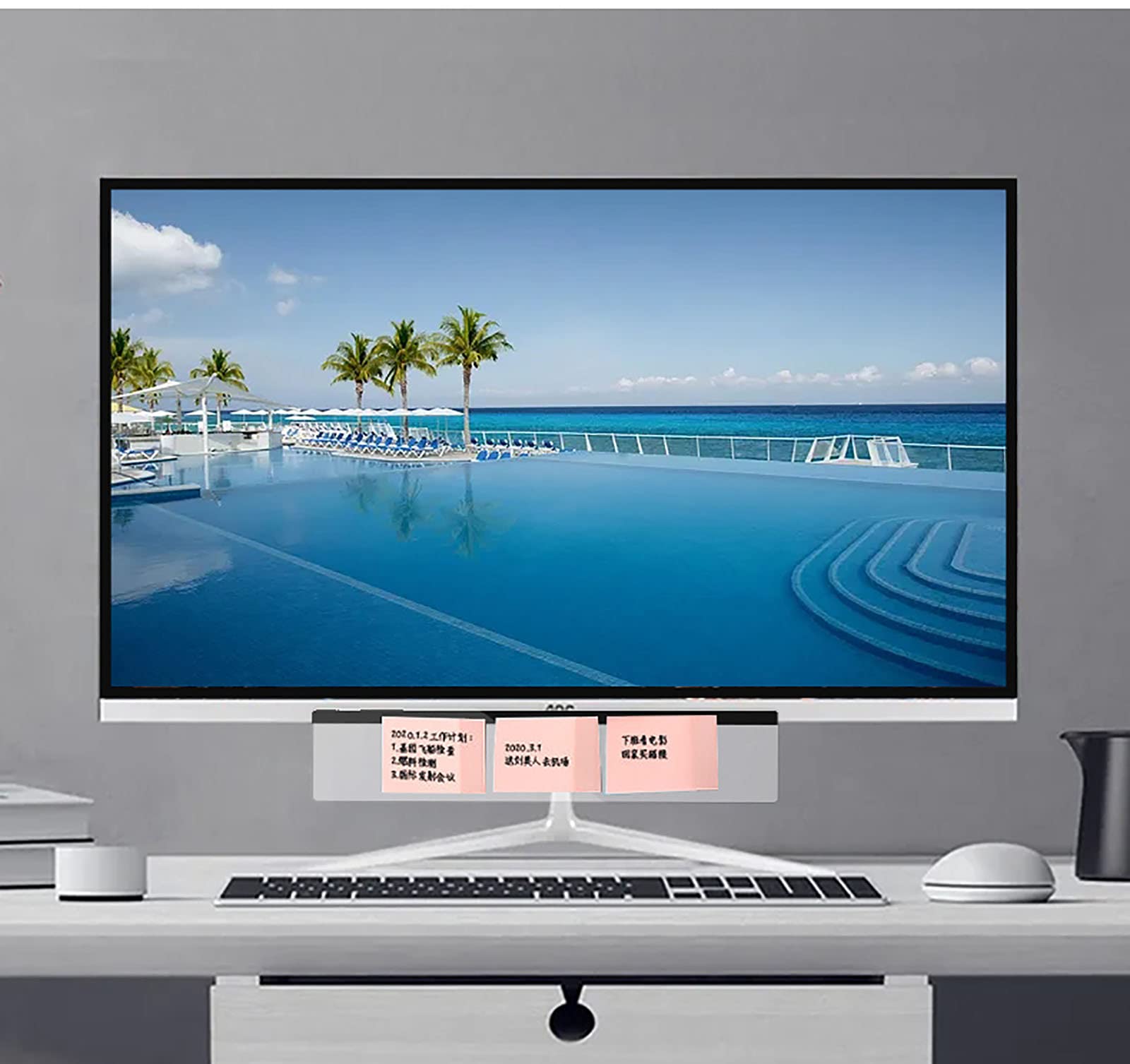 PC Monitor tablica informacyjna - tablica do notatek samoprzylepnych przezroczysta tablica materiały biurowe 10 sztuk