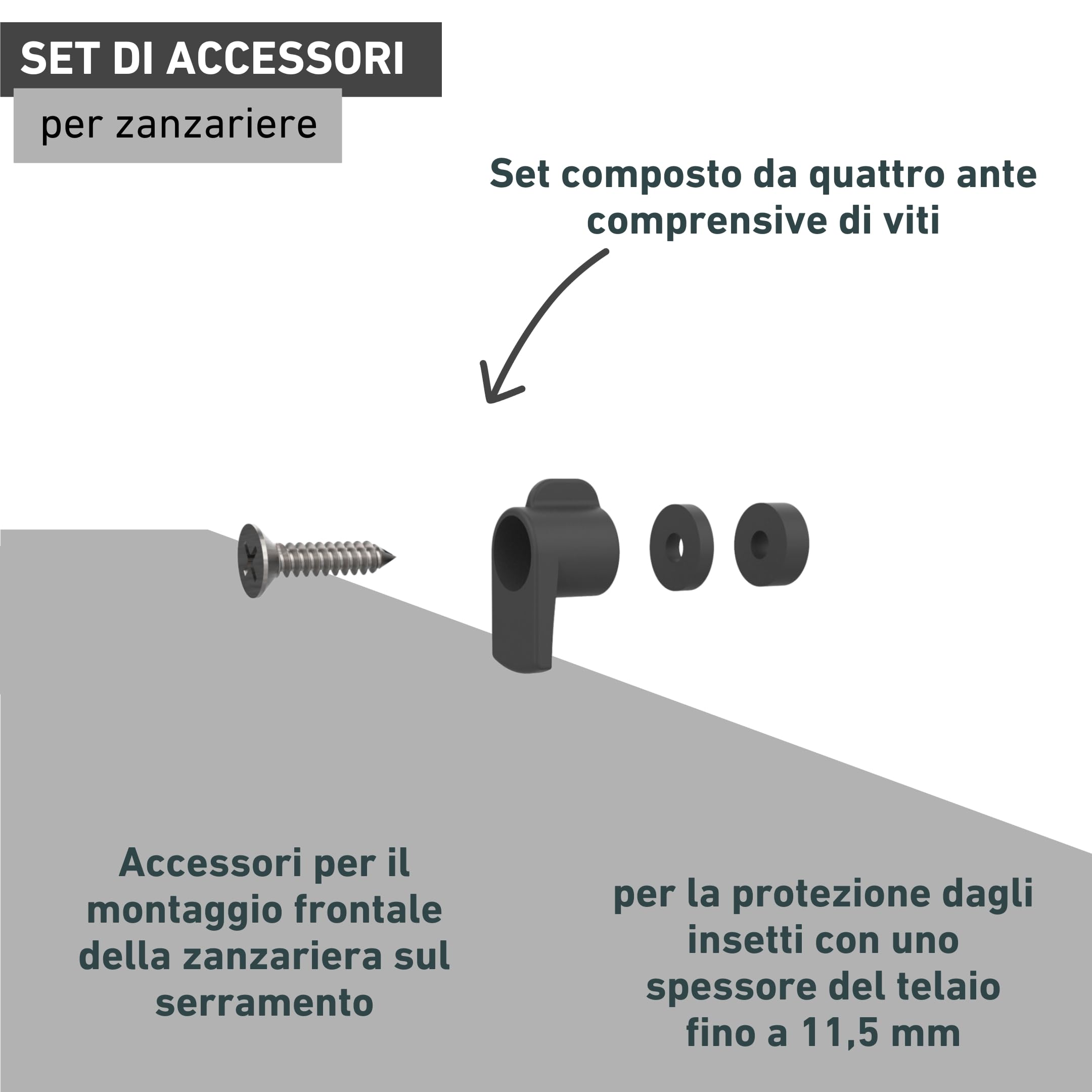Windhager Cerniere in alluminio, cerniere in alluminio per porte e finestre di protezione dagli insetti, accessori per cerniere, 3 pezzi, antracite, 03555