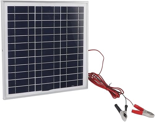 Miniatura 6 de Acouto  50W Portable Solar Panel Monocrystalline Silicon Solar Panel with 9.8FT Cable 18V Red and Black Battery Clips RV Camping Hiking with Battery