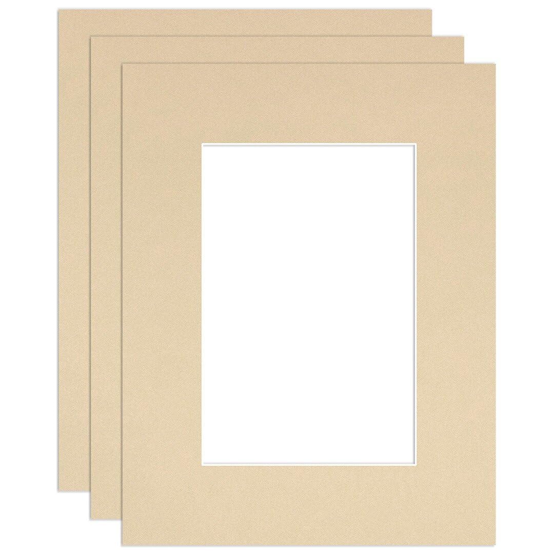 Procut Global 9x7" Ivory Picture Mounts to Fit 6x4" Aperture - Precision Cut Cardboard Photo Mount - Ideal for Frames, Prints, Artwork & Certificates - Sizes & Colours Available - 3 Pack