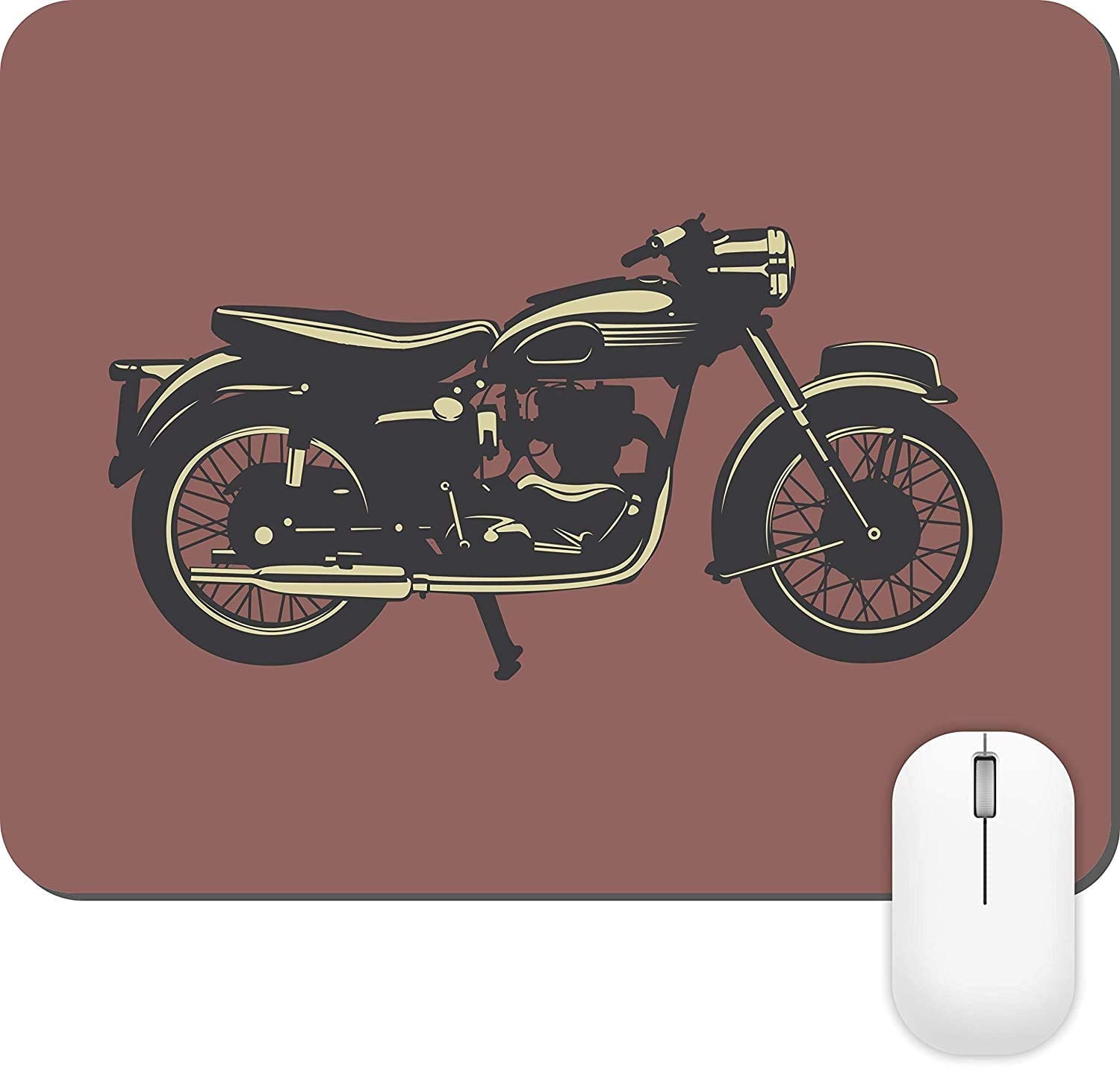 Retro Theme Gaming Mouse PAD for Computer, PC and Laptop (MP550_Retro_05_Bike_Black)