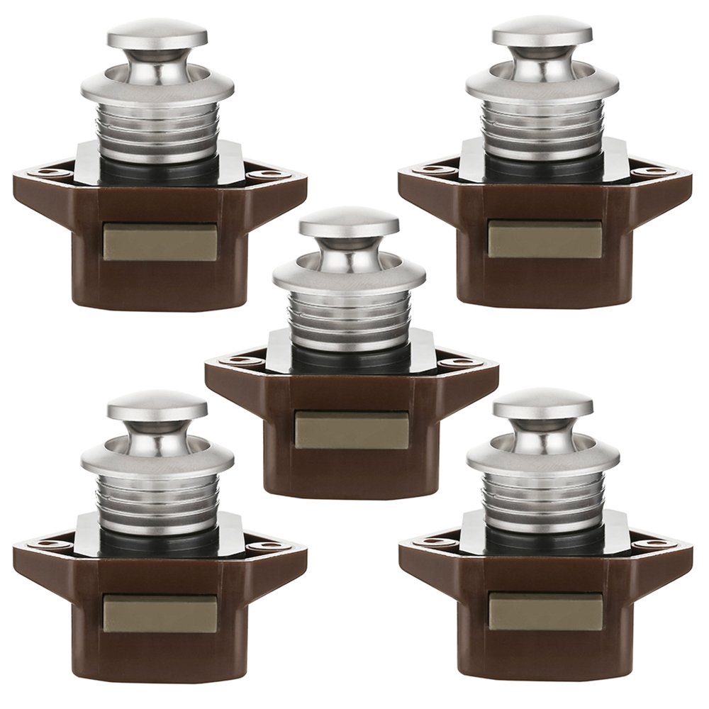 Serratura A Pulsante Per Camper - 6 Pezzi Marrone | Per Cassetti E Armadi Spessore 15-20mm - Foto 10