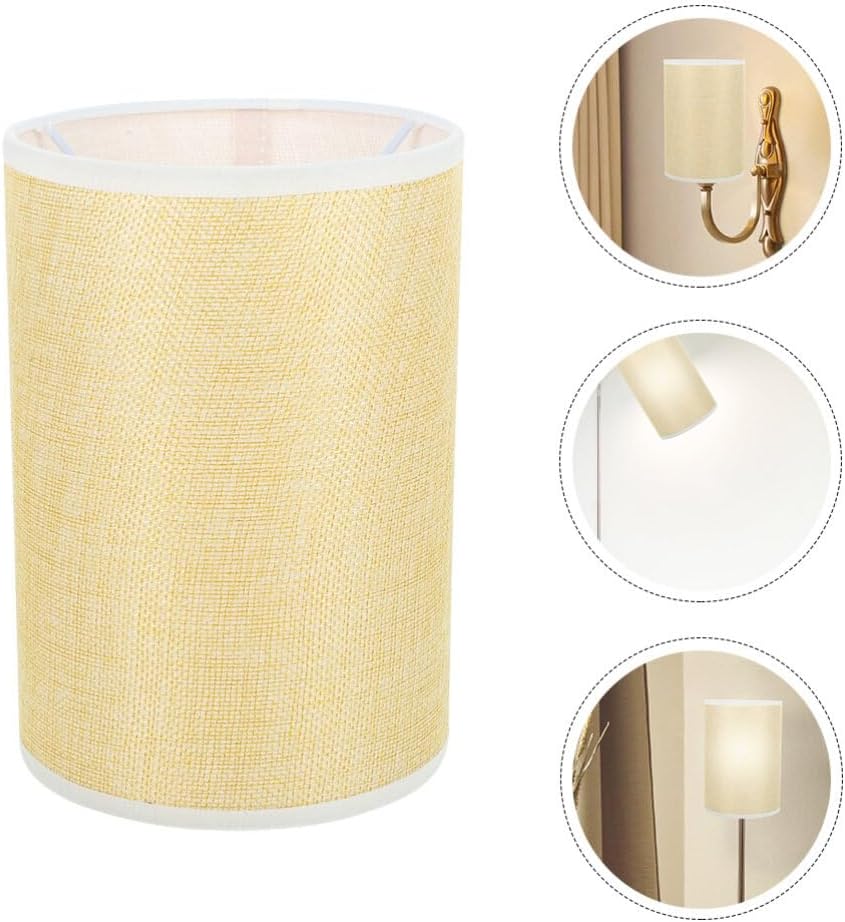 Luxshiny 2pcs Linen Lampshade Replacement for Table Floor Lamps Elegant Cover for Home Hotel -Protective Natural Design Warm Ambient Lighting