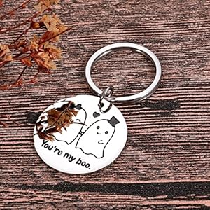 White elephant gifts for adults boo keychain gifts for couple boyfriend valentines gifts for him husband from girlfriend wife wedding anniversary birthday halloween boo basket stuffers for women her  urban country home decor