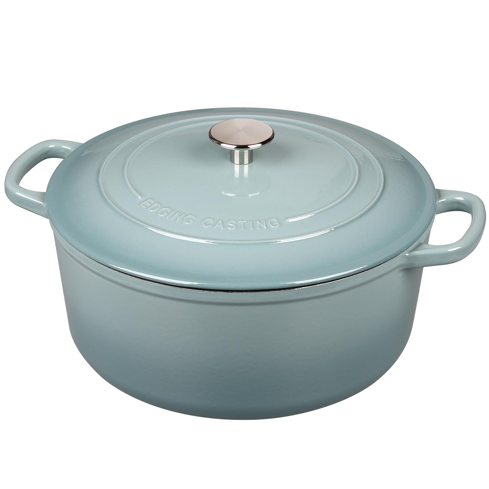 EDGING CASTING Enameled Cast Iron Covered 5.5 Quart Dutch Oven with Dual Handle, Dutch Ovens with Lid for Bread Baking, Pink