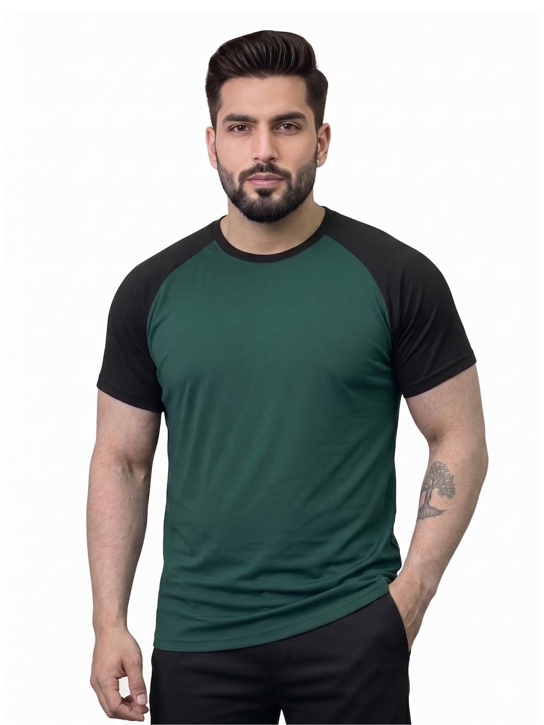 White Moon Gym Tshirt for Men Workout Regular fit t Shirt for man Breathable Dry fit Sports t Shirt Half Sleeve Activewear Round Neck Yoga and Running & Outdoor activites-picture-14