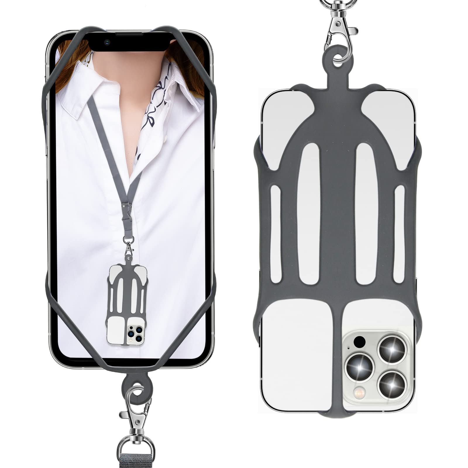 ROCONTRIP 2-in-1 Mobile Phone Lanyard Protective Case with Removable Neck Strap 2022 New Upgraded Universal for Most Smartphones 4.7-7.2 Inch