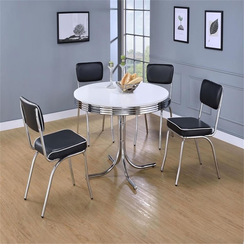 Amazon.com - BOWERY HILL Modern Metal Round Dining Table, 42 in
