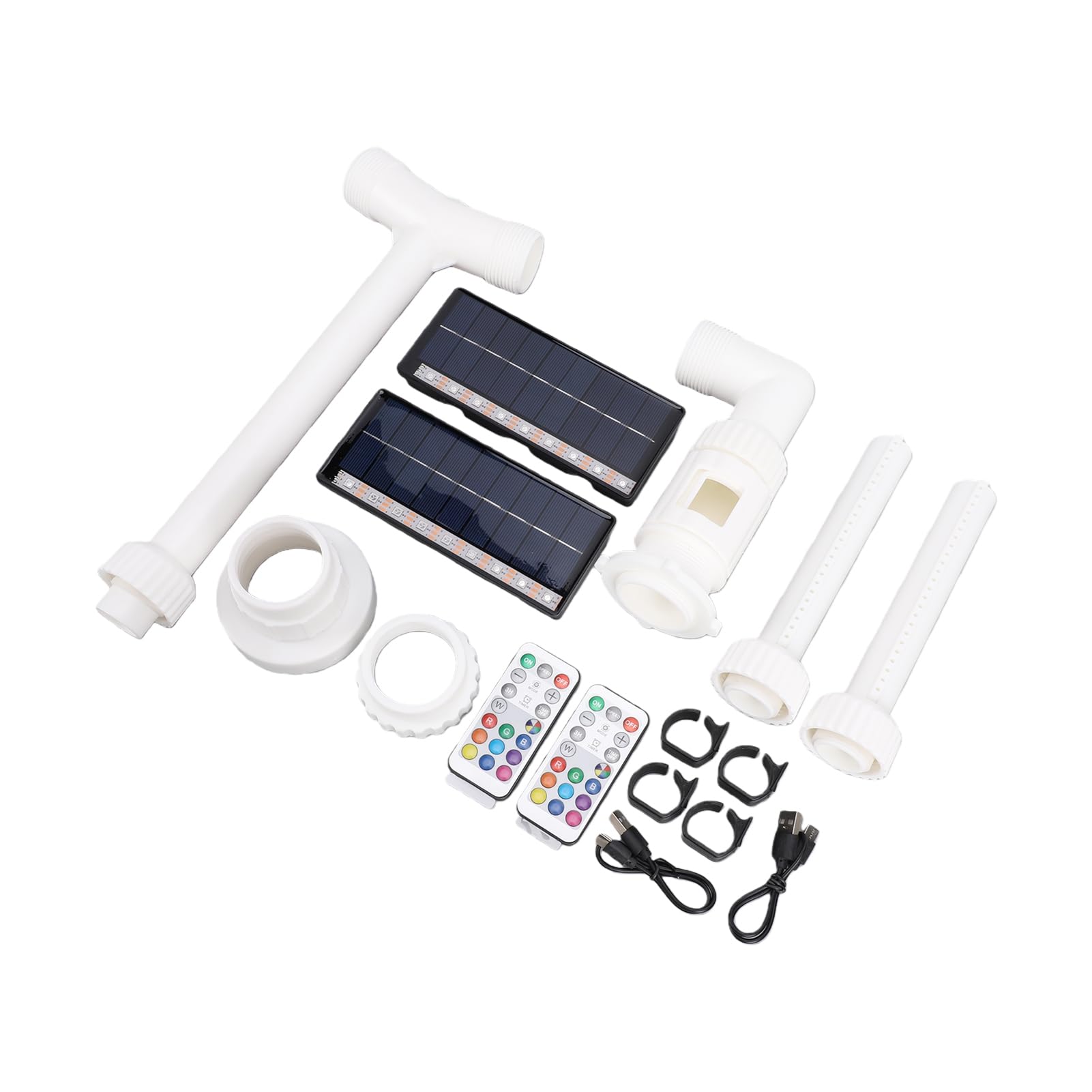 Hyuduo Fuente Solar para Piscina con Rociador Ajustable de Doble Cabezal