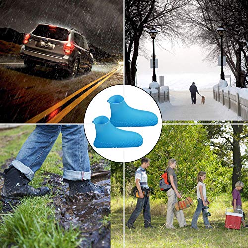 Image of 1 Pair Waterproof Reusable Silicone Anti Non Slip foldable Shoes Cover for men and women Overshoes For Rainy Season protect from mud, snow and dust (L Size,Multicolor Color)