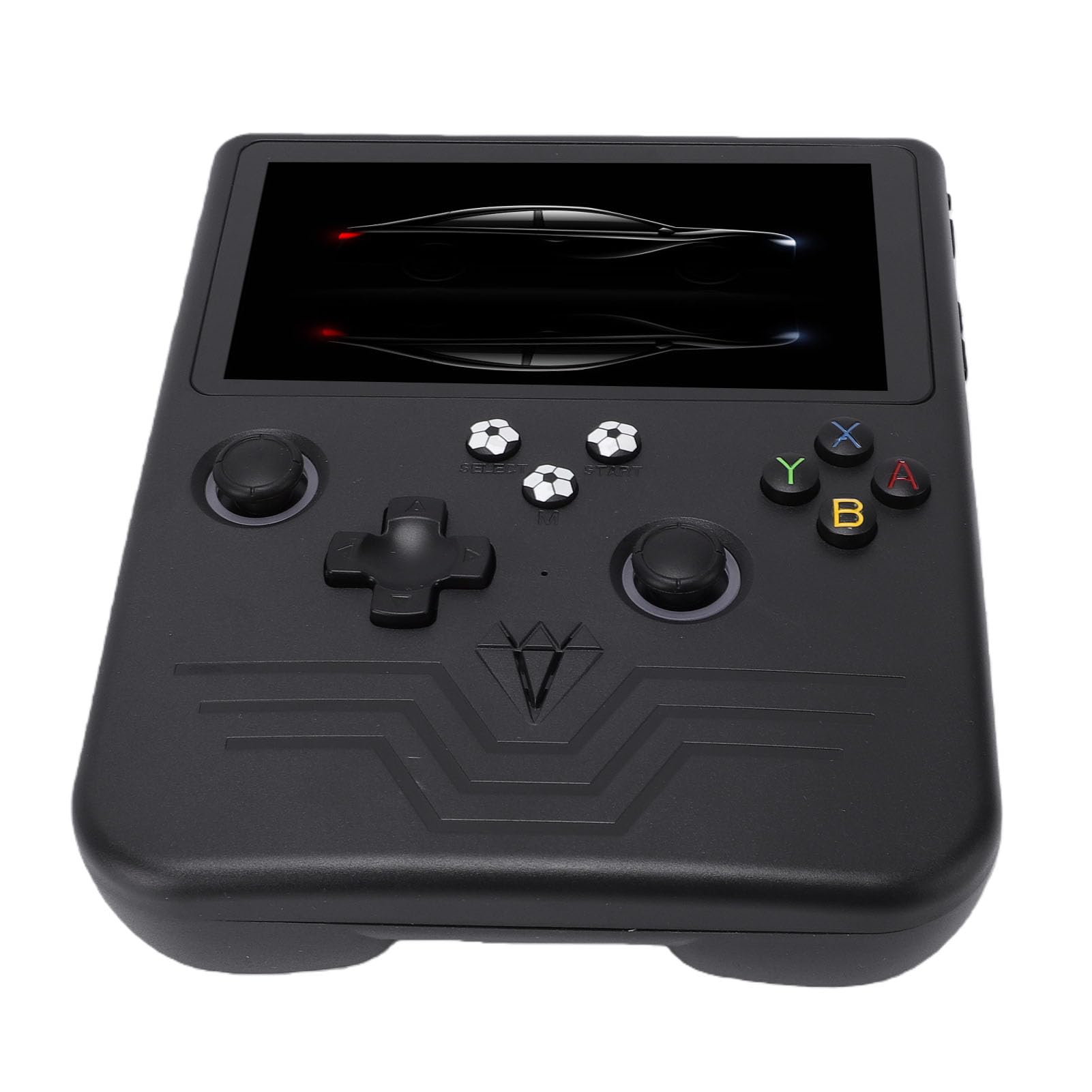 Ausla Retro-Handspielkonsole, Tragbares Spielgerät mit 6-Zoll-Bildschirm und ABS-Gehäuse, Zwei RGB-Joysticks, 128 GB Speicher, 6000-mAh- für Reisende Familienspielspieler (Black)