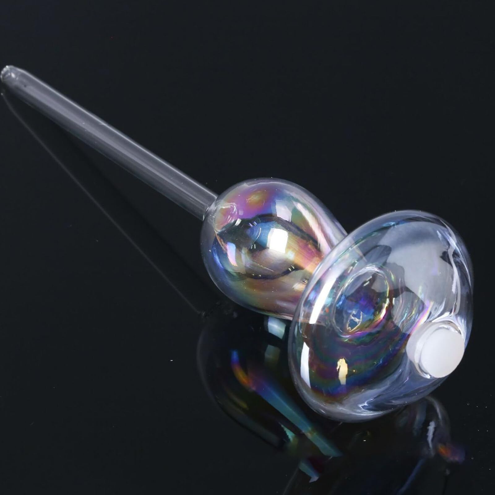 Plant Watering Globes Colorful Mushroom Shape Plant Self Watering Spikes Hand Blown Clear Glass Plant Water Bulbs Mushroom Plant waterer Plant Watering Devices for Indoor & Outdoor (4 Mushrooms) - Image 2