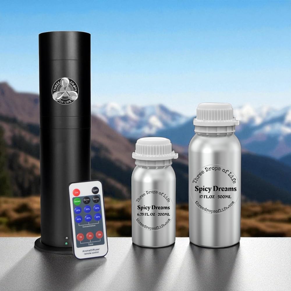 Moroccan Aromatherapy Diffuser Oil – Exotic Vanilla, Patchouli, Musk & Wood Blend – Long Lasting Home & Spa Fragrance – Premium Oil for Cold Air & Nebulizer Diffusers (Spicy Dreams, 200ML)