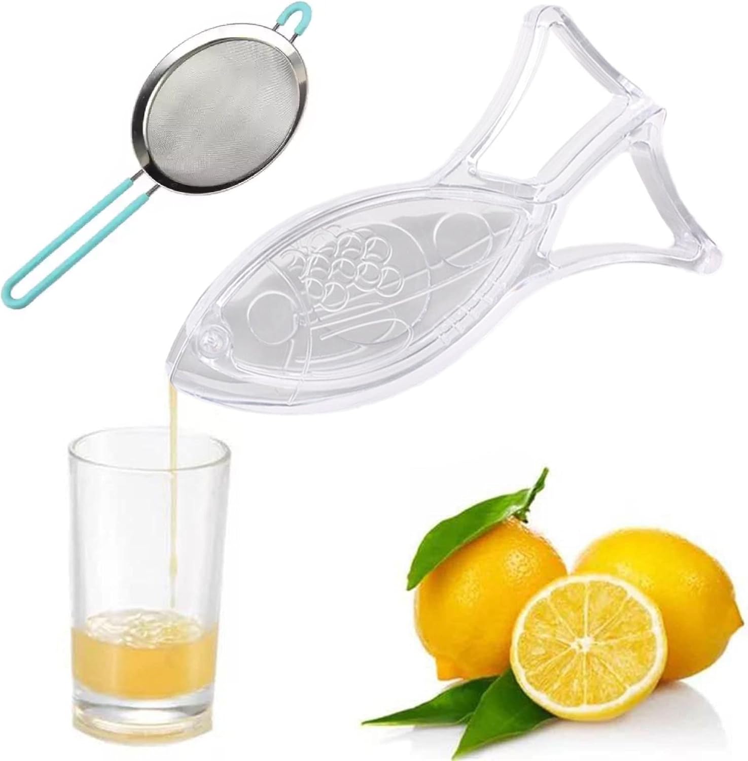 Manual Lemon Juicer, Acrylic Manual Lemon Slice Squeezer, Portable