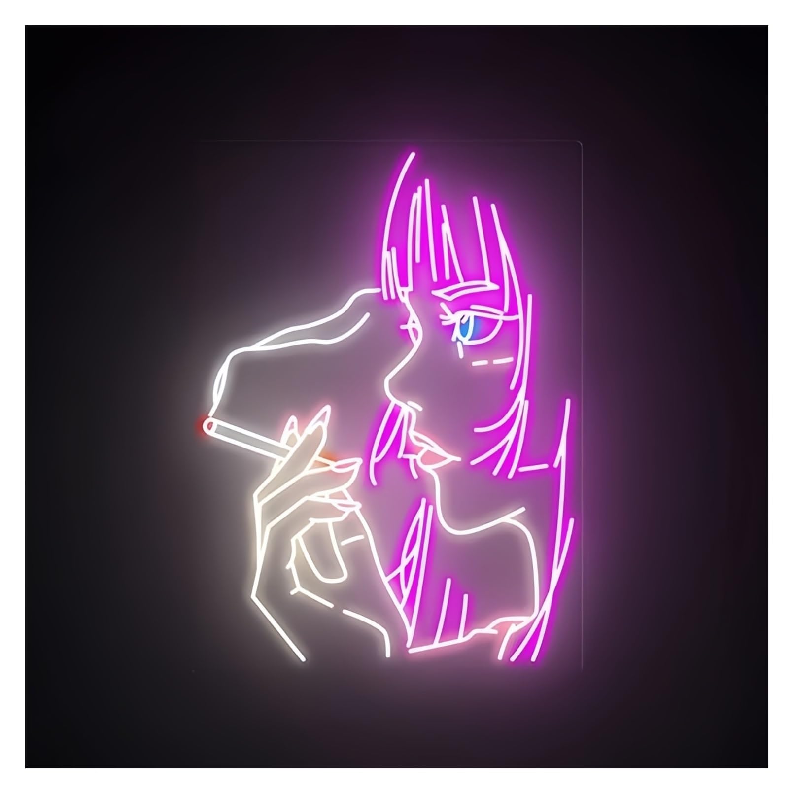Lemst Girls E Signs Lamp Woman Fac Neon Signs Usb Powered, Night Lamp Adjustabl Brightness Smoking Neon Lights For Wall Decor 60Cmx45cm(E)