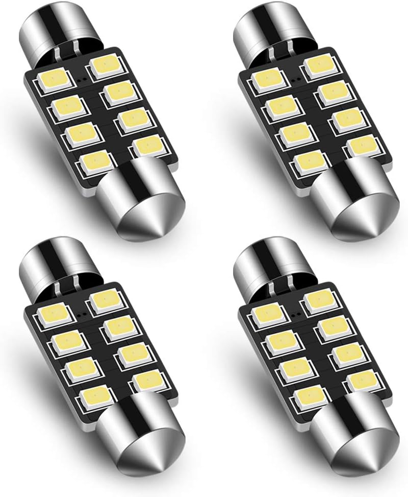 - Audak Festoon LED Bulb 39mm 2835 8SMD Canbus Error Free Fit for Interior Dome Map Lights Door Courtesy Lights Trunk Lights License Plate Lights (Pack of 4)