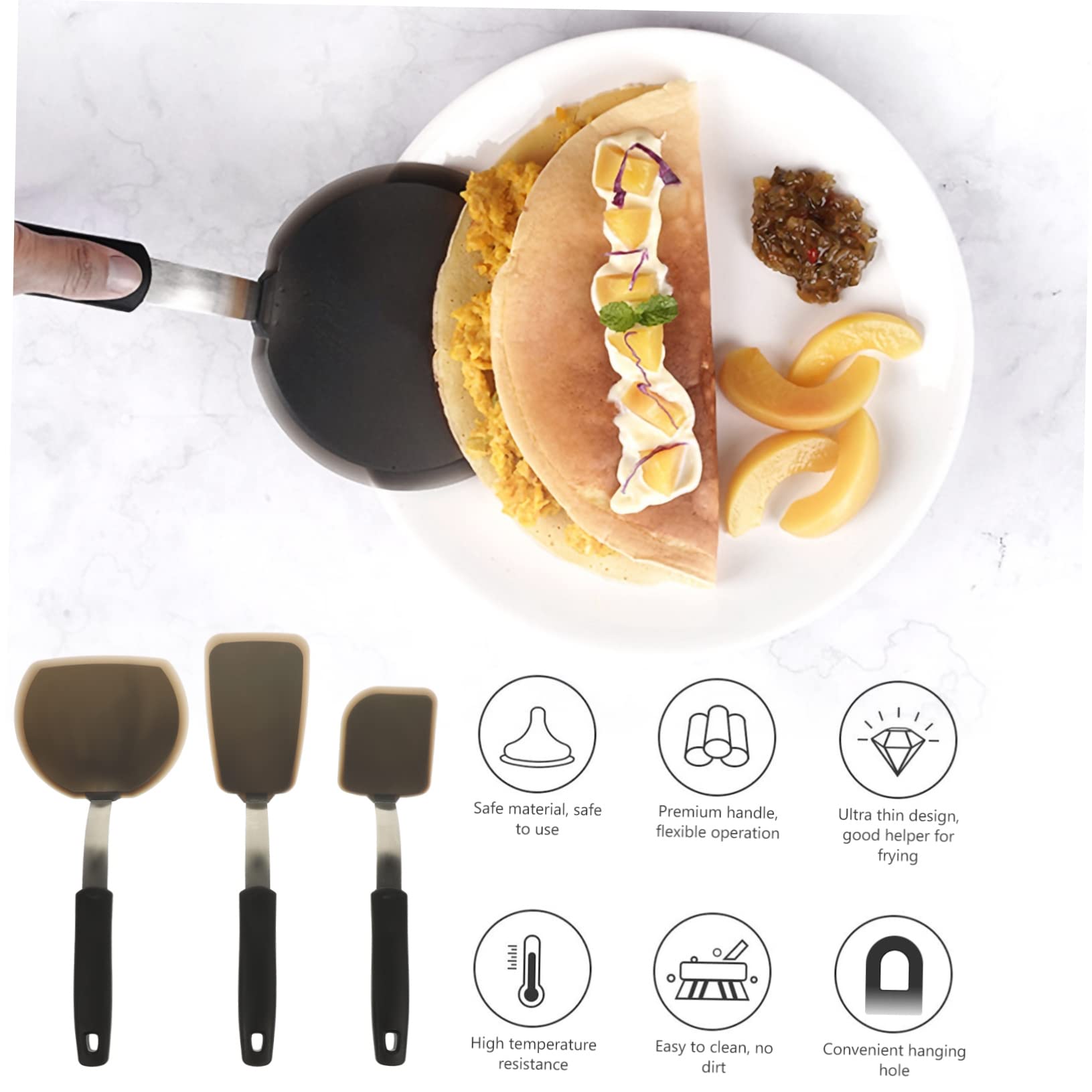 TOPBATHY Spatole in Silicone 3pezzi per Cottura Facile da Pulire Adatto Cucina Domestica Hotel