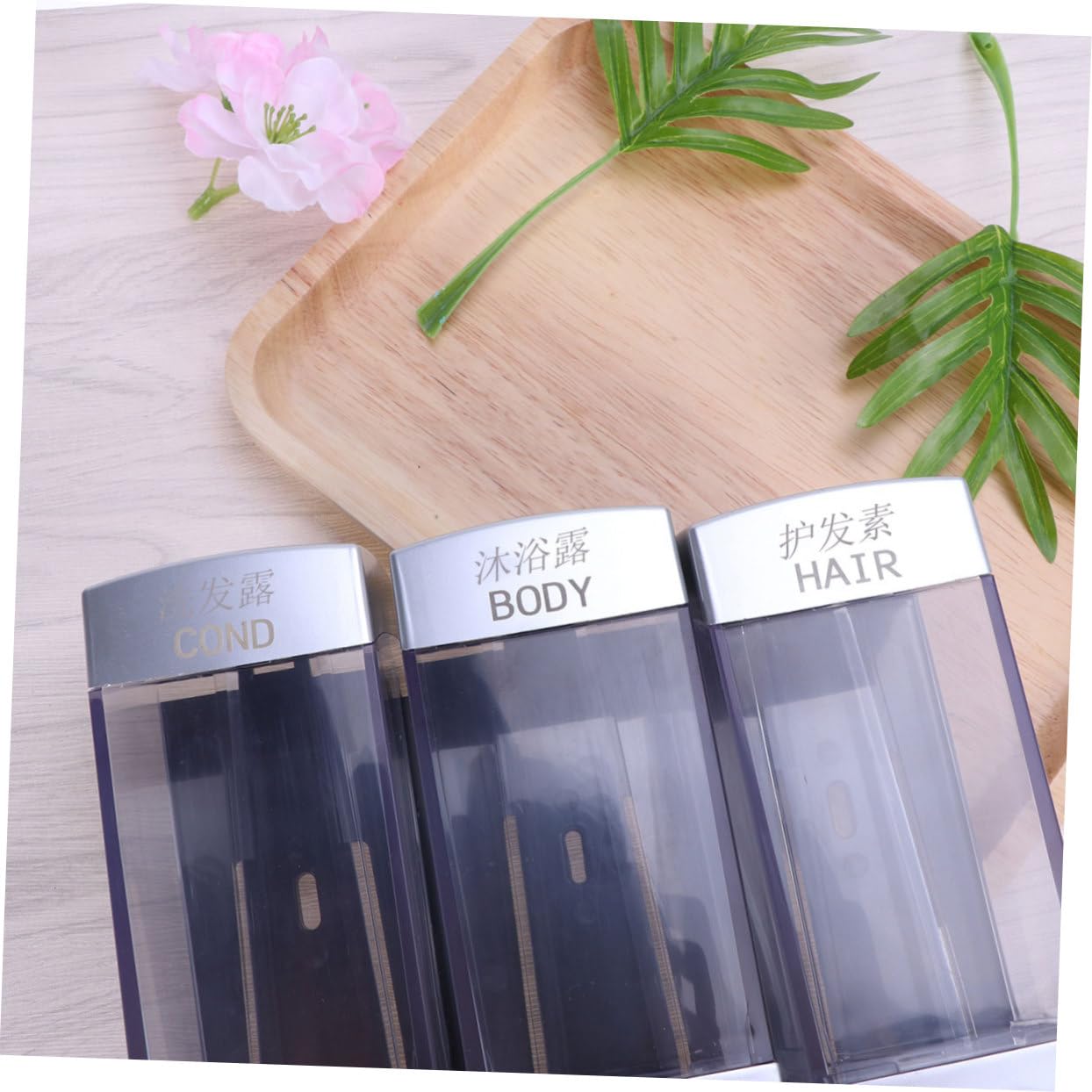 CONGARTENO Wall-Mounted Soap Dispenser 3-Outlet Shampoo Conditioner Pump Easy-use Gel Lotion Dispenser for Bathroom