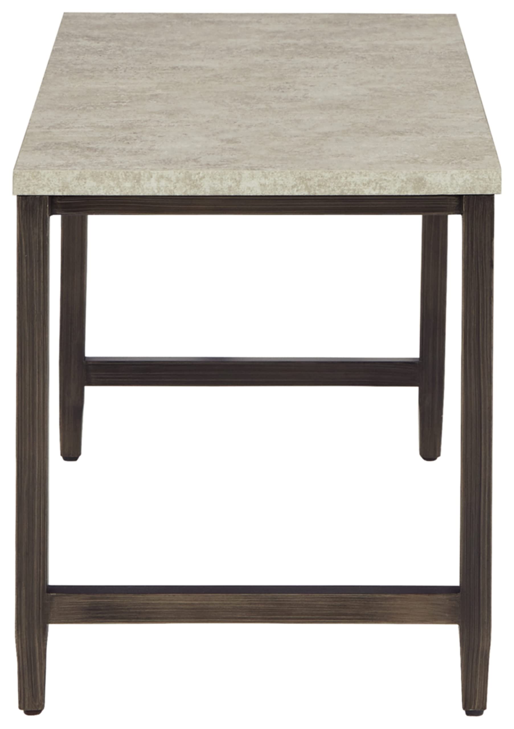 Signature Design by Ashley Shybourne Contemporary Faux Concrete Over Ottoman Table, Gray & Aged Brown